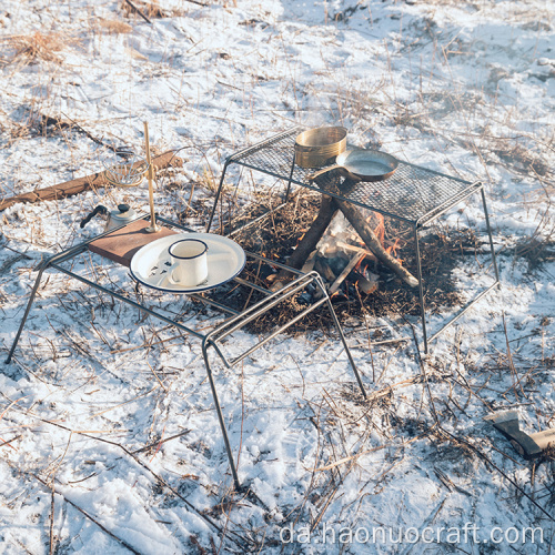 BBQ Udendørs camping multi-funktion stativ smedejern folde opbevaringsbeslag camping konsol